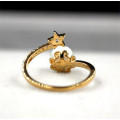 Anillo grande vendedor caliente de la estrella del anillo de la perla de la alta calidad Anillo de diamante del quilate 0.25